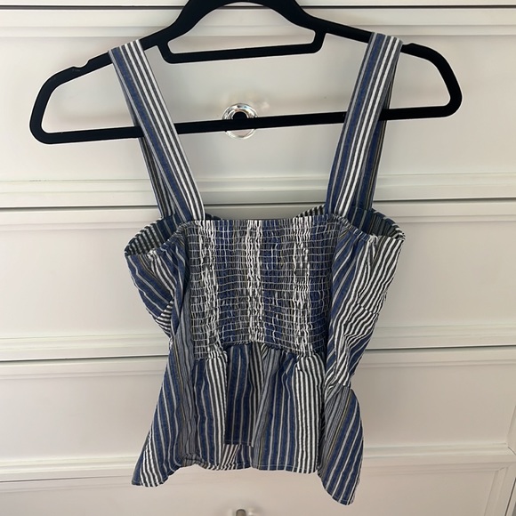 Mind Code Stripped Sleevless Peplum Top Size M - Picture 3 of 4